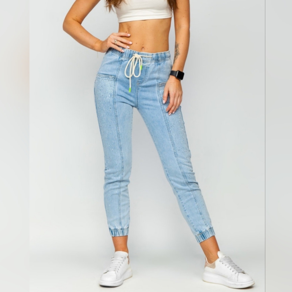 Women's Light Blue Jogger Jeans